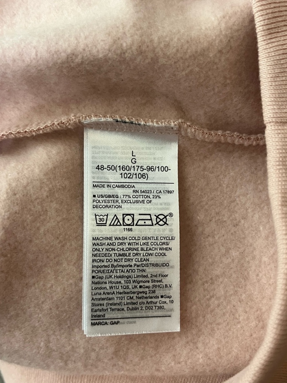 GAP Women’s Pink Checkerboard Spellout Pullover Hoodie Sweatshirt Large NWT CC - Picture 12 of 13